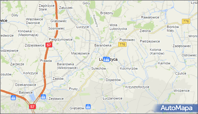 mapa Luborzyca, Luborzyca na mapie Targeo