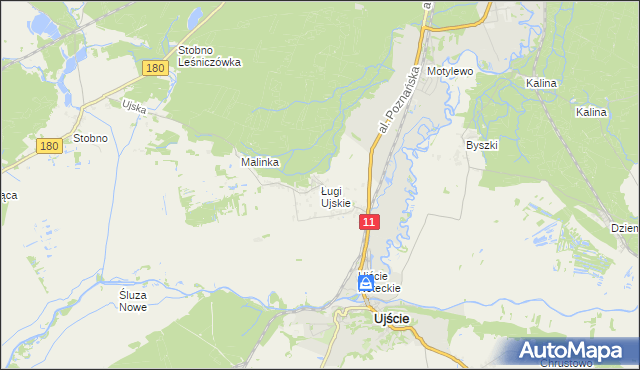 mapa Ługi Ujskie, Ługi Ujskie na mapie Targeo