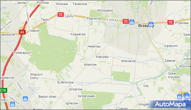 mapa Małczew, Małczew na mapie Targeo
