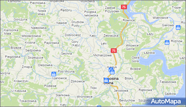 mapa Michalczowa, Michalczowa na mapie Targeo