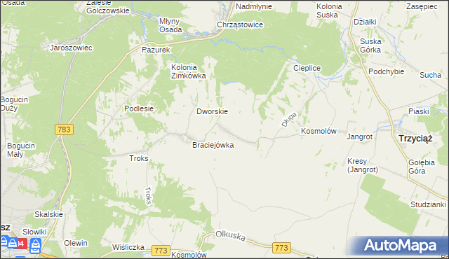 mapa Michałówka gmina Trzyciąż, Michałówka gmina Trzyciąż na mapie Targeo