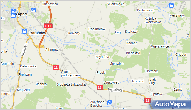 mapa Młynarka, Młynarka na mapie Targeo