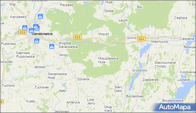 mapa Mojuszewska Huta, Mojuszewska Huta na mapie Targeo