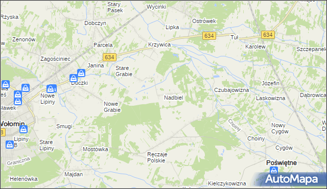 mapa Nadbiel, Nadbiel na mapie Targeo