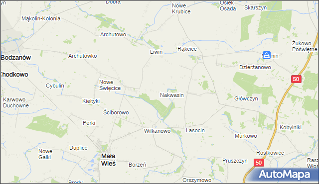 mapa Nakwasin, Nakwasin na mapie Targeo