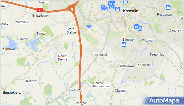 mapa Niekłonice, Niekłonice na mapie Targeo