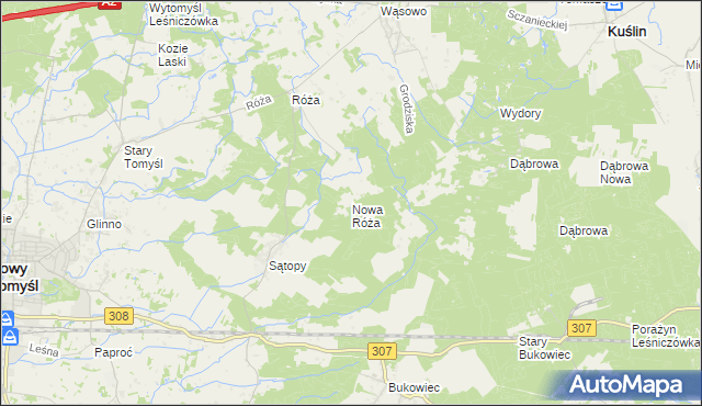 mapa Nowa Róża, Nowa Róża na mapie Targeo