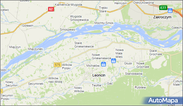 mapa Nowe Gniewniewice, Nowe Gniewniewice na mapie Targeo