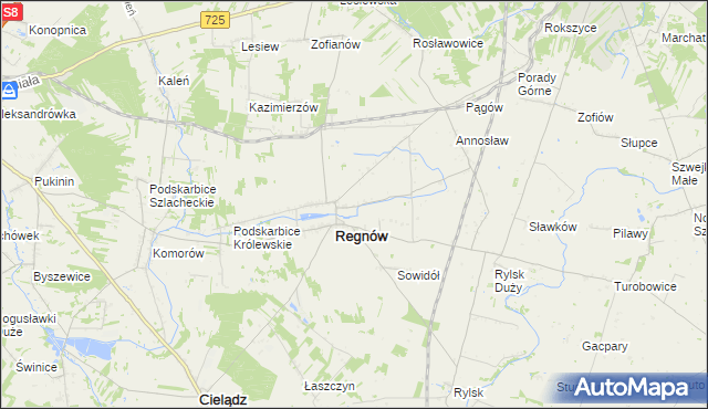mapa Nowy Regnów, Nowy Regnów na mapie Targeo