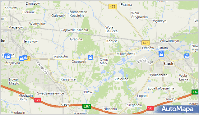 mapa Okup Mały, Okup Mały na mapie Targeo