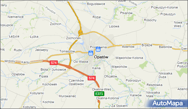 mapa Opatów, Opatów na mapie Targeo