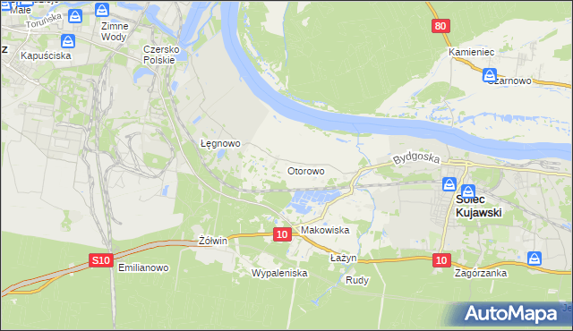 mapa Otorowo gmina Solec Kujawski, Otorowo gmina Solec Kujawski na mapie Targeo