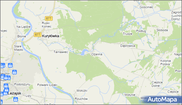 mapa Ożanna, Ożanna na mapie Targeo
