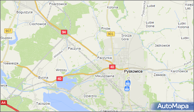 mapa Paczynka, Paczynka na mapie Targeo