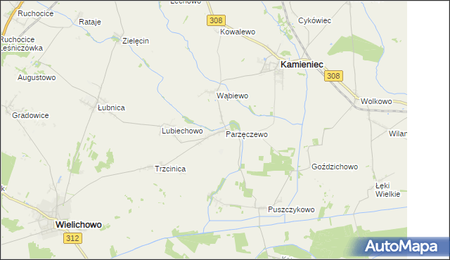 mapa Parzęczewo, Parzęczewo na mapie Targeo