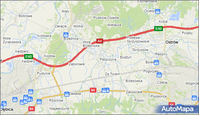 mapa Paszczyna, Paszczyna na mapie Targeo