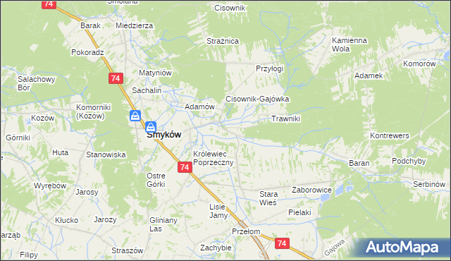 mapa Piaski Królewieckie, Piaski Królewieckie na mapie Targeo