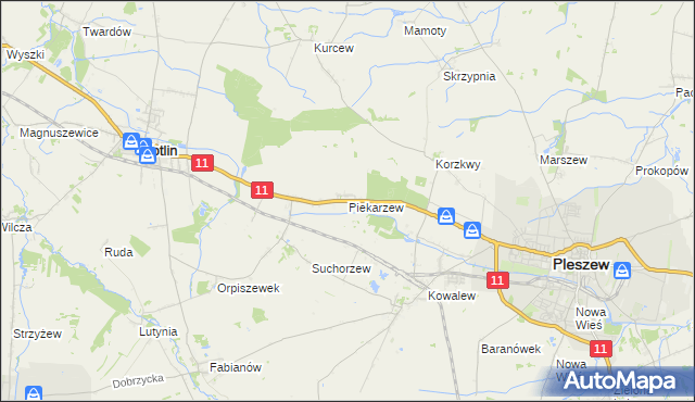 mapa Piekarzew, Piekarzew na mapie Targeo
