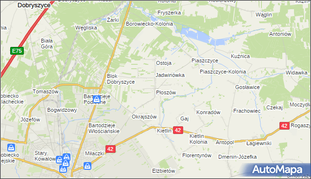 mapa Płoszów, Płoszów na mapie Targeo