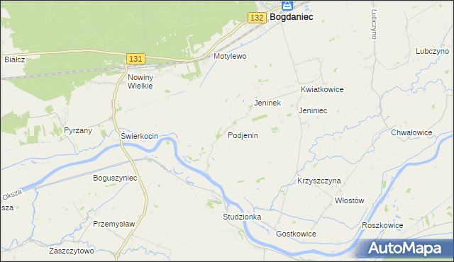 mapa Podjenin, Podjenin na mapie Targeo