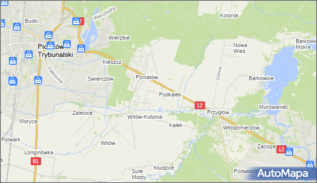 mapa Podkałek, Podkałek na mapie Targeo