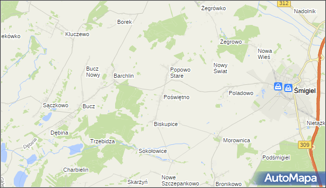 mapa Poświętno, Poświętno na mapie Targeo