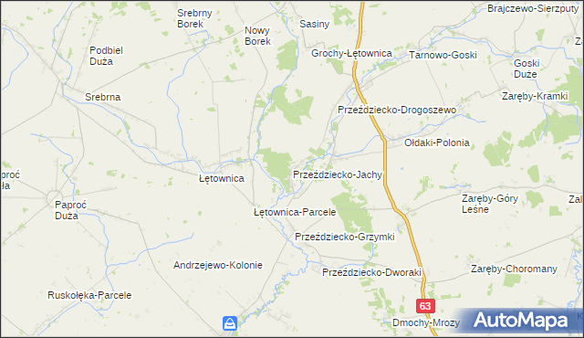 mapa Przeździecko-Jachy, Przeździecko-Jachy na mapie Targeo