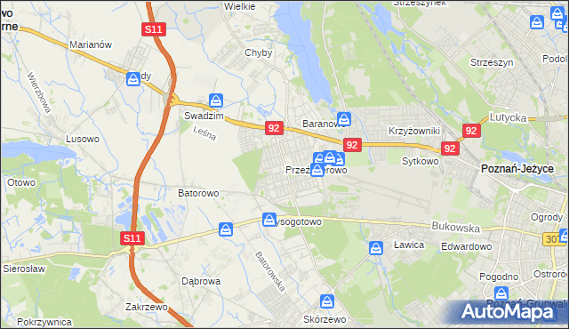 mapa Przeźmierowo, Przeźmierowo na mapie Targeo