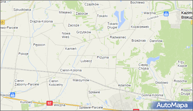 mapa Przyjma gmina Golina, Przyjma gmina Golina na mapie Targeo