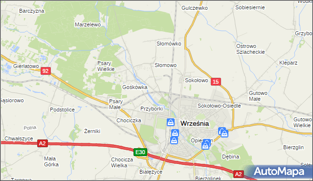 mapa Psary Polskie, Psary Polskie na mapie Targeo