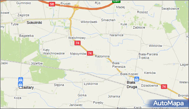 mapa Radomina, Radomina na mapie Targeo