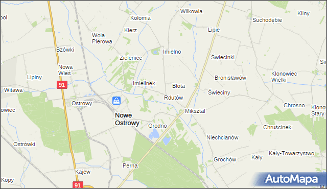 mapa Rdutów gmina Nowe Ostrowy, Rdutów gmina Nowe Ostrowy na mapie Targeo