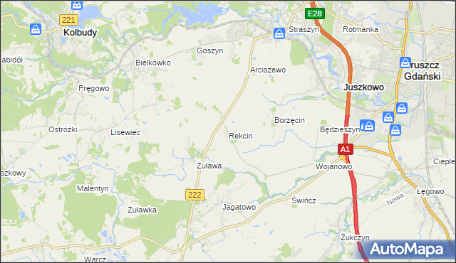 mapa Rekcin, Rekcin na mapie Targeo