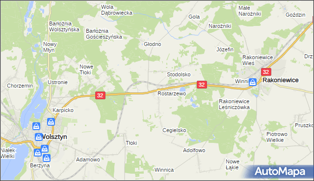 mapa Rostarzewo, Rostarzewo na mapie Targeo