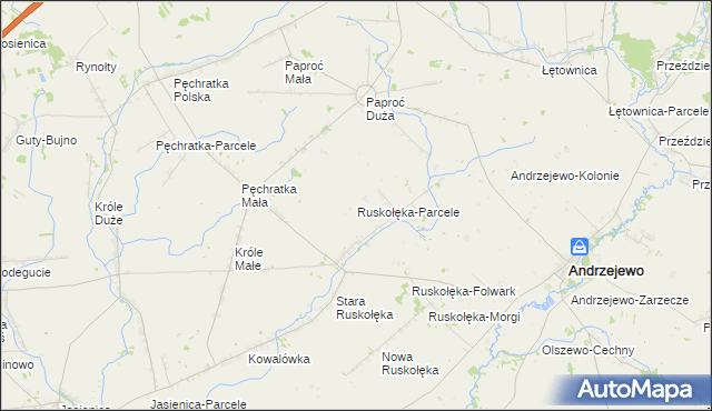 mapa Ruskołęka-Parcele, Ruskołęka-Parcele na mapie Targeo