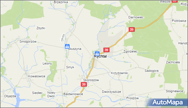 mapa Rychtal, Rychtal na mapie Targeo