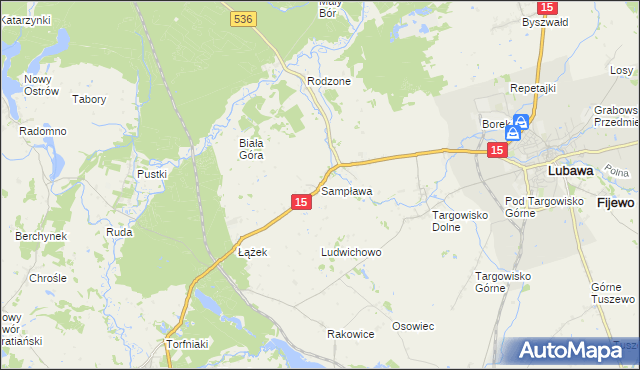 mapa Sampława, Sampława na mapie Targeo