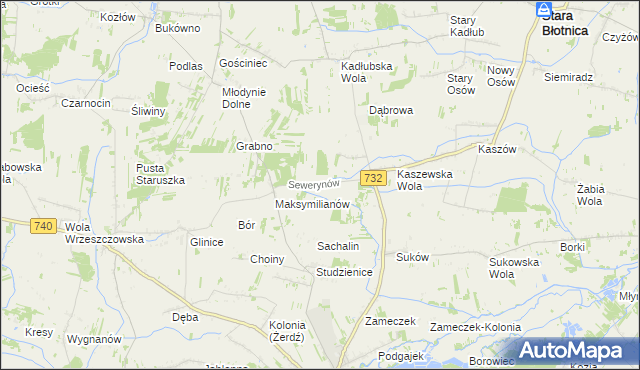 mapa Sewerynów gmina Przytyk, Sewerynów gmina Przytyk na mapie Targeo