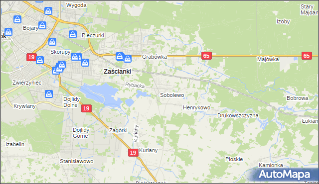 mapa Sobolewo gmina Supraśl, Sobolewo gmina Supraśl na mapie Targeo