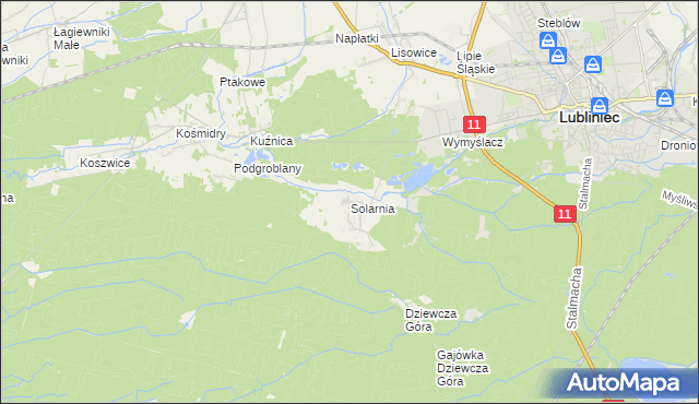 mapa Solarnia gmina Pawonków, Solarnia gmina Pawonków na mapie Targeo