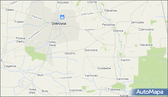 mapa Sośniczka, Sośniczka na mapie Targeo