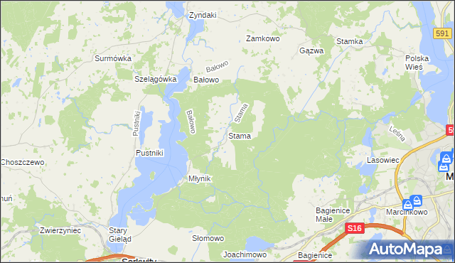 mapa Stama, Stama na mapie Targeo