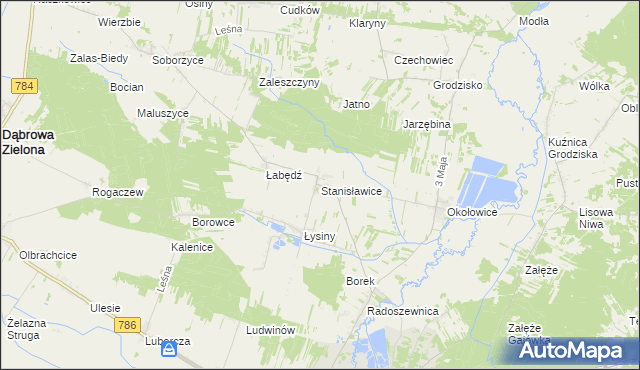 mapa Stanisławice gmina Koniecpol, Stanisławice gmina Koniecpol na mapie Targeo