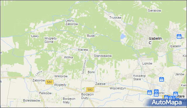 mapa Stanisławów gmina Stare Babice, Stanisławów gmina Stare Babice na mapie Targeo