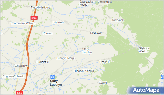 mapa Stary Turobin, Stary Turobin na mapie Targeo