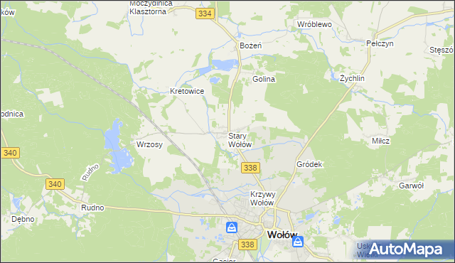 mapa Stary Wołów, Stary Wołów na mapie Targeo