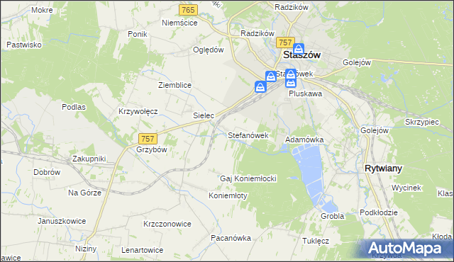mapa Stefanówek, Stefanówek na mapie Targeo