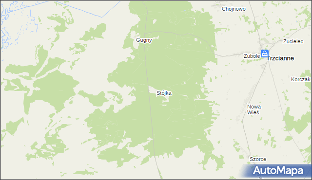 mapa Stójka gmina Trzcianne, Stójka gmina Trzcianne na mapie Targeo