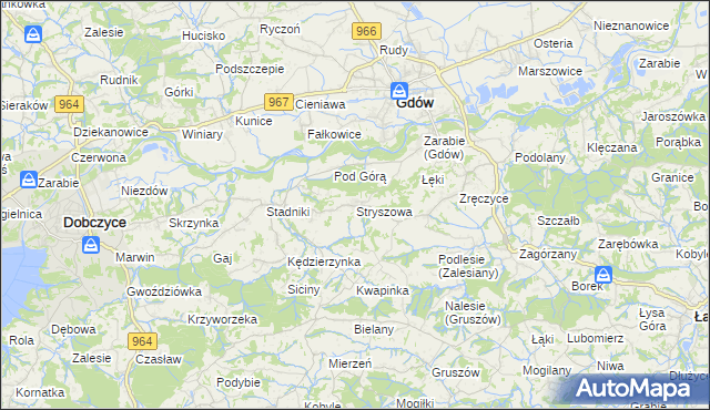 mapa Stryszowa, Stryszowa na mapie Targeo