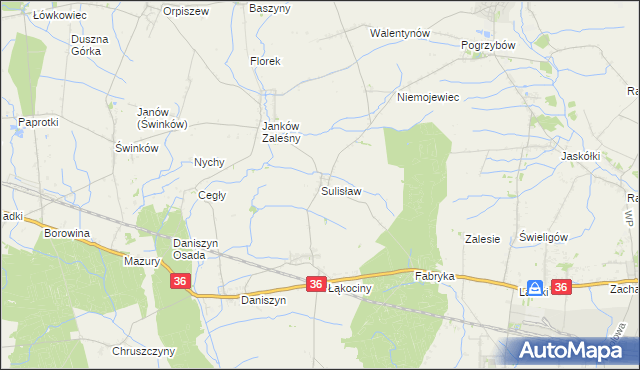 mapa Sulisław gmina Raszków, Sulisław gmina Raszków na mapie Targeo